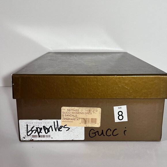 Gucci by Tom Ford Cork Wedge Black Suede Silver Logo Heels Sz 8 - Picture 6 of 16